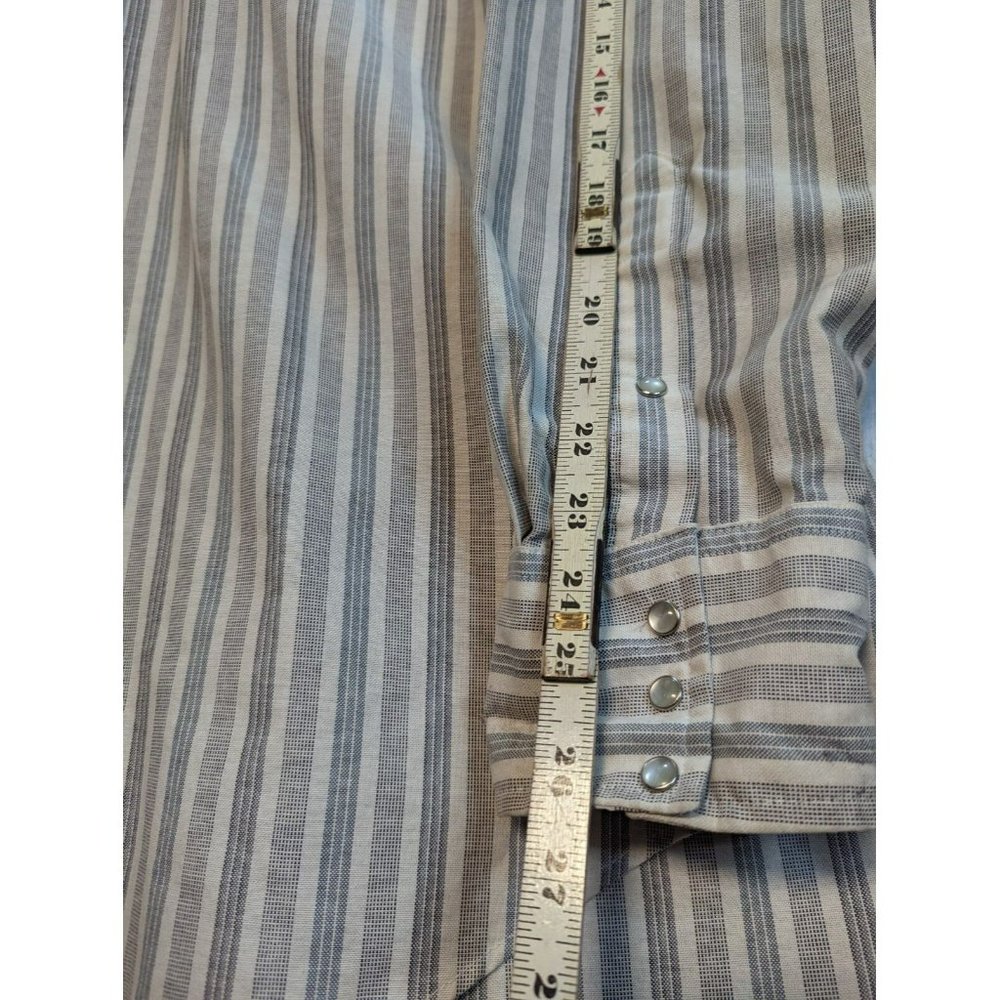 Vintage Flying R Ruddock Pearl Snap Western Shirt Men's 13 38 Extra Long Tail - Picture 5 of 7
